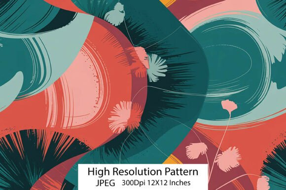 Abstract Floral Fan Artistic Pattern: A Whimsical Blend of Nature and Design