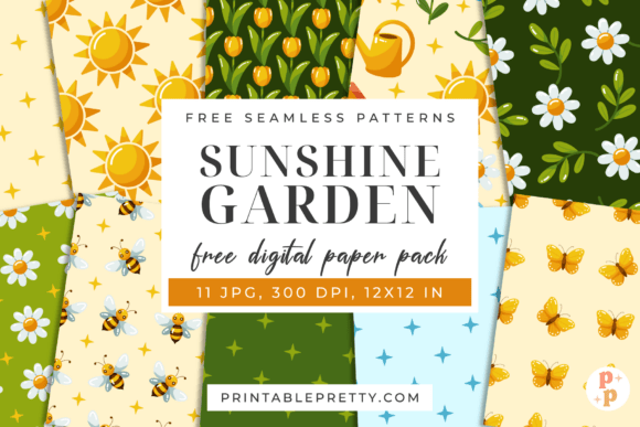 Brighten Up Your Designs with Free Sunshine Garden Digital Paper