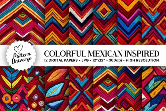 Colorful Mexican Inspired Pattern