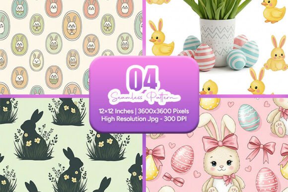 Cute Easter Bunny Eggs Seamless: A Versatile Design for Creative Projects