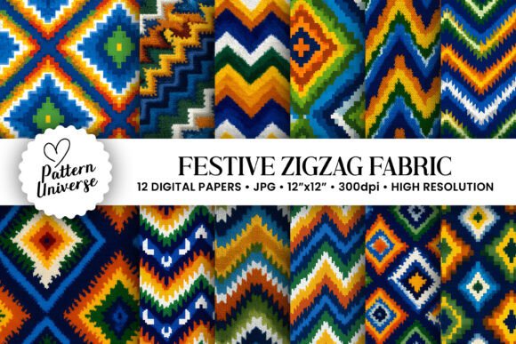 Festive Zigzag Fabric Digital Papers: A Strategic Tool for Creative and Business Projects