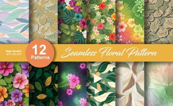 Floral Leaf Seamless Pattern Bundle: A Creative Resource for Designers and Crafters