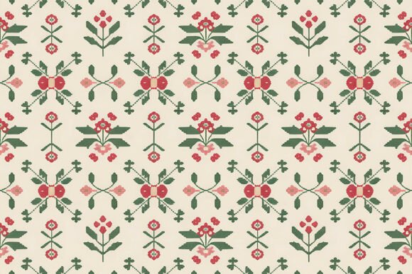 Folk Art Floral Seamless Pattern Design