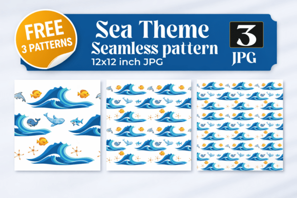 Free Sea Theme Seamless Pattern – Ocean