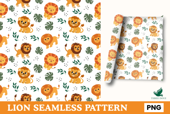 Lion Seamless Pattern - 02: A Versatile Digital Design for Creative Projects