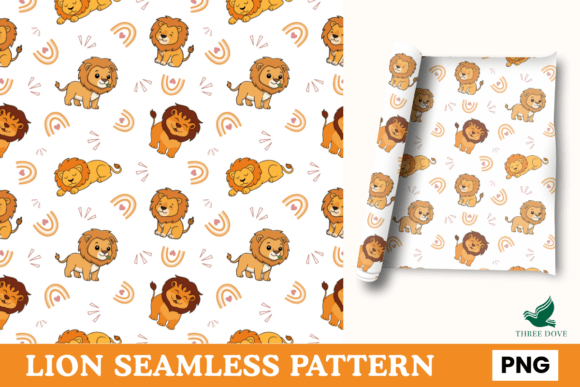 Lion Seamless Pattern - 04: A Versatile Digital Resource for Creative Projects