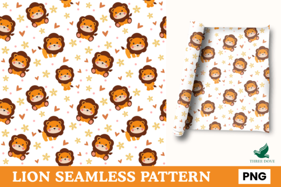 Lion Seamless Pattern - 09