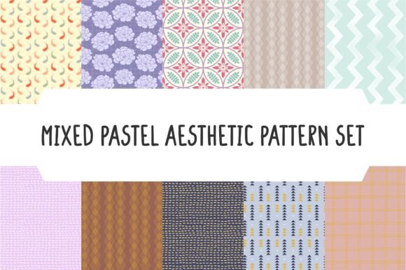 Mixed Pastel Aesthetic Pattern Set