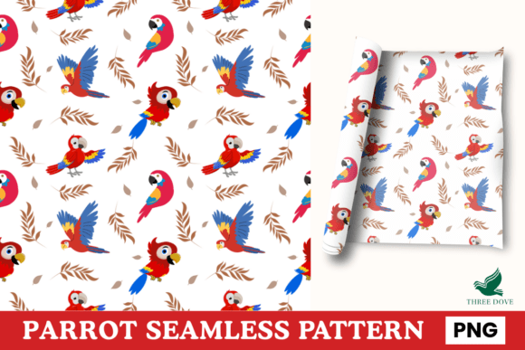 Parrot Seamless Pattern - 12: A Versatile Digital Tool for Modern Creatives