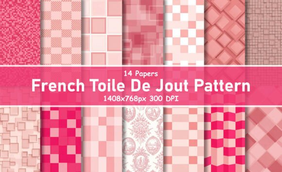 Pink French Toile De Jouy Seamless Patte