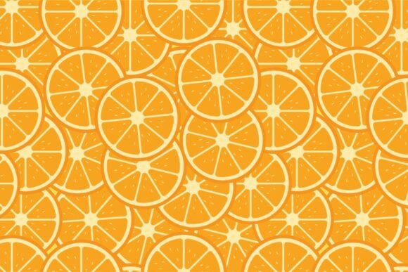 Seamless Pattern of Fresh Orange Slices