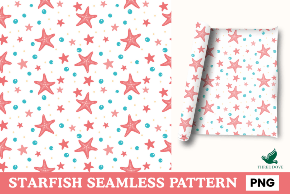 Starfish Seamless Pattern - 03: A Versatile Digital Design for Creative Projects