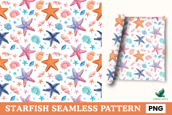 Starfish Seamless Pattern - 08: A Versatile Digital Design for Creative Projects