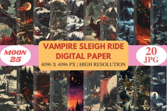 Vampire Sleigh Ride Digital Paper: A Cinematic Winter Design Resource